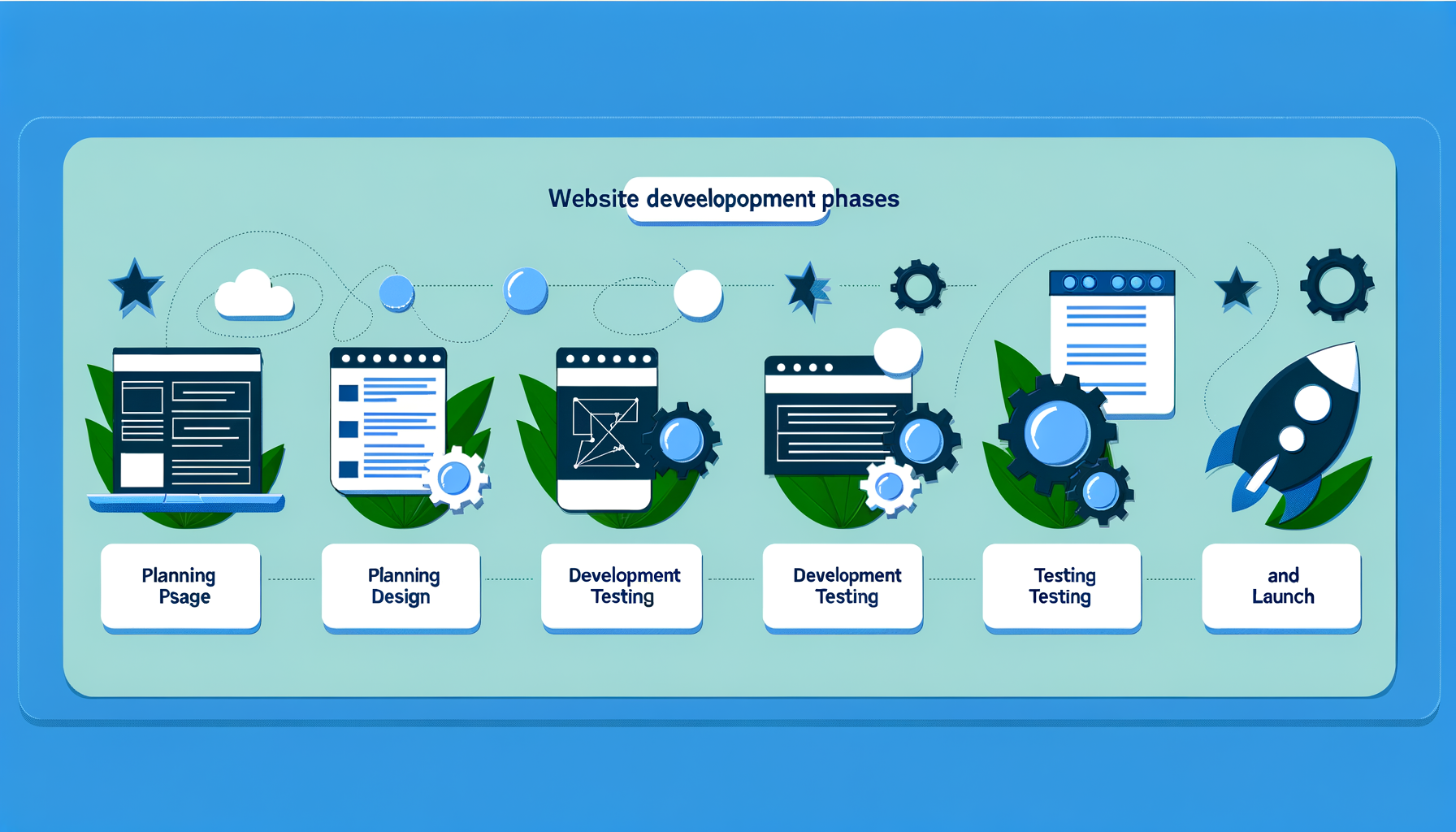 Match each task to the phase of the website development process in which it occurs.